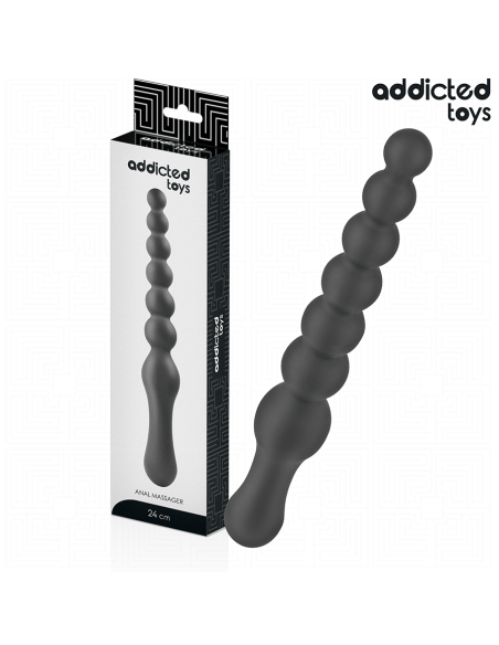 ADDICTED TOYS - Dvigubas analinis masažuoklis, silikoninis, 24 cm