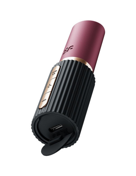 SATISFYER - PRO 2 KISS WAVE CLITORIS STIMULATOR GARNET - BLACK