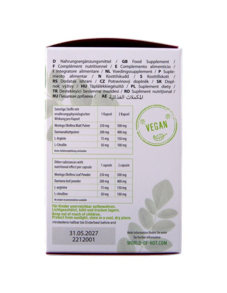 HOT - MORINGA MOTERIMS KAPSULĖS MOTERIMS 60 VIENETŲ