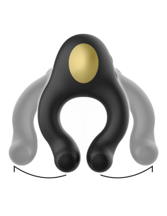 ARMONY - SILICONE VIBRATOR RING 3 MOTORS RECHARGEABLE BLACK - GOLD 2