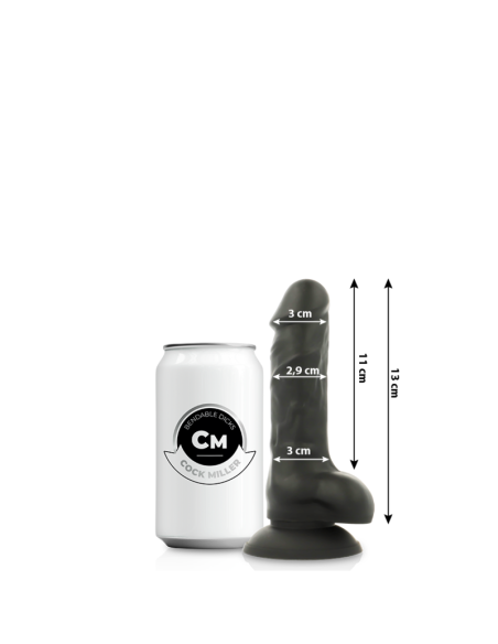 COCK MILLER - SILICONE DENSITY COCKSIL ARTICULABLE BLACK 13 CM