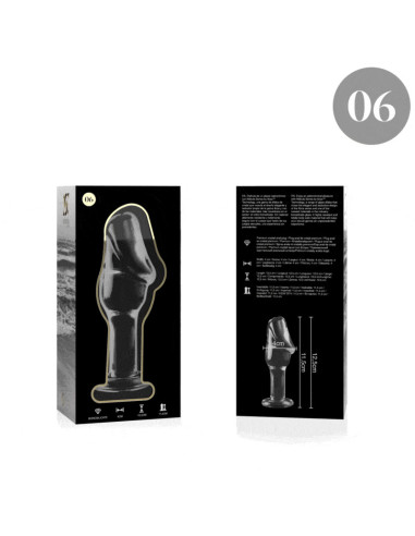 NEBULA SERIES BY IBIZA - MODEL 6 ANAL PLUG BOROSILICATE GLASS CLEAR 12.5 CM -O- 4 CM