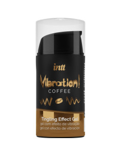 INTT - GALINGAS INTIMIŲ ERTMŲ STIMULIATORIUS, SKYSTAS VIBRATORIUS KAVOS GELIS, 15 ML