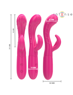 INTENSE - AMARA VIBRATORIUS SU STIMULIACIJUOJAMU LIEŽUVIU, 10 VIBRAVIMŲ, ROŽINIS 2