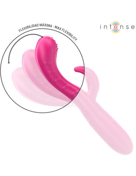 INTENSE - AMARA VIBRATORIUS SU STIMULIACIJUOJAMU LIEŽUVIU, 10 VIBRAVIMŲ, ROŽINIS