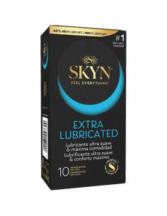 SKYN - PAPILDOMO LUBRIKANTO PREZERVATYVAI, 10 VIENETŲ