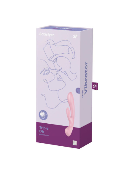 SATISFYER - TRIPLA OH HIBRIDINĖ VIBRACIJA, ROŽINIS