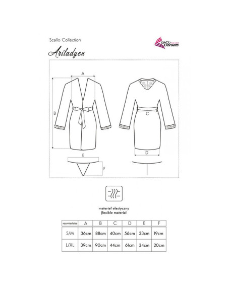 LIVCO CORSETTI FASHION - ARILADYEN LC 90568 JUODOS KELNAITĖS CHALATAS
