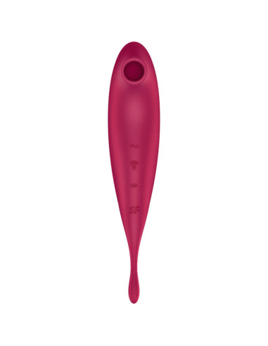 SATISFYER - TWIRLING PRO AIR PULSE STIMULATOR and VIBRATOR APP RED
