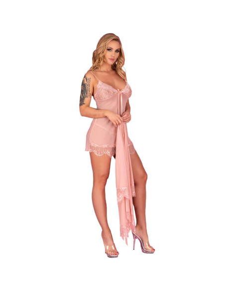 LIVCO CORSETTI FASHION - HYEONA 1710 BABYDOLL THONG ROSE L