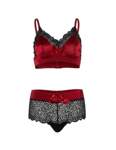 LEG AVENUE - 2 PIECES SET BLACK AND RED S-M