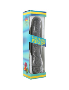 SEVEN CREATIONS - VINYL P-SHAPE VIBRATOR BLACK PENIS 20 CM 2