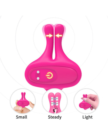ARMONY - RABBIT SHAPE VIBRATION MAGNETIC NIPPLE CLAMPS PINK