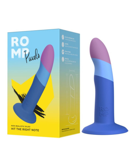 ROMP - PICCOLO SILICONE DILDO WITH TRICOLOR SUCTION CUP 14 CM