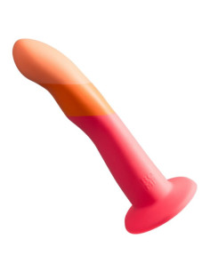 ROMP - DIZI SILICONE DILDO WITH SUCTION CUP TRICOLOR 18 CM
