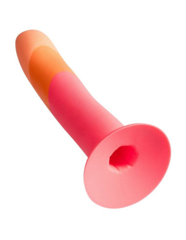 ROMP - DIZI SILICONE DILDO WITH SUCTION CUP TRICOLOR 18 CM