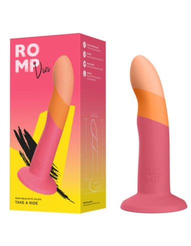 ROMP - DIZI SILICONE DILDO WITH SUCTION CUP TRICOLOR 18 CM
