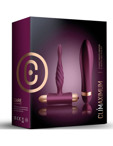 CLIMAXIMUM - DARE KIT susuktas vibratorius analiniam kaiščiui pradedantiesiems