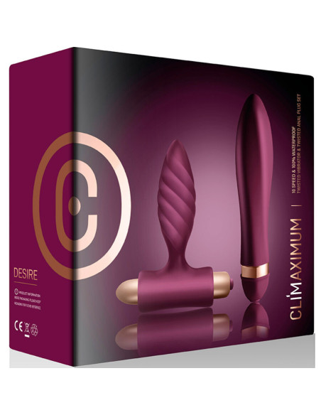 CLIMAXIMUM - DESIRE RINKINYS SUSUKTAS VIBRATORIUS ANALINIS KAIŠTIS