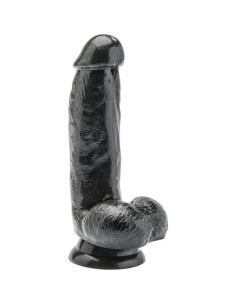 GET REAL - 12 CM DILDO SU KIUKULIAIS, JUODAS