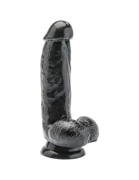 GET REAL - 12 CM DILDO SU KIUKULIAIS, JUODAS