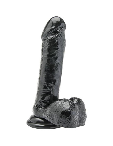 GET REAL - 18 cm dildo su kamuoliukais, juodas