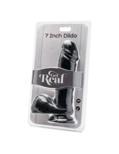 GET REAL - 18 cm dildo su kamuoliukais, juodas 2
