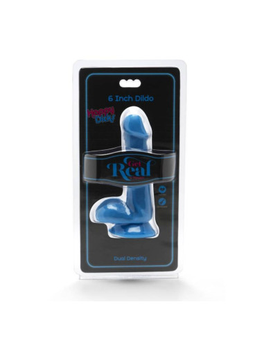 GET REAL - HAPPY DICKS DILDO 12 CM MĖLYNI KAMUOLIAI
