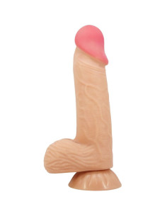 PRETTY LOVE - SLYDANČIOS ODOS SERIJOS REALISTIŠKAS DILDO SU SLYDANČIA ODOS SIURBTUKU 20,6 CM
