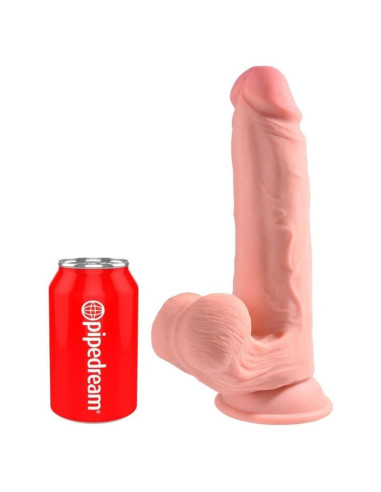 KING COCK PLUS - TRIPLE DENSITY REALISTIC DILDO WITH SWINGING TESTICLES 23 CM FLESH