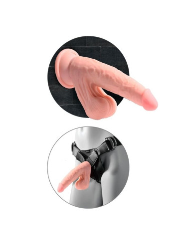 KING COCK PLUS - TRIPLE DENSITY REALISTIC DILDO WITH SWINGING TESTICLES 23 CM FLESH
