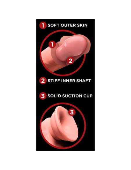 KING COCK PLUS - TRIPLE DENSITY REALISTIC DILDO WITH SWINGING TESTICLES 23 CM FLESH