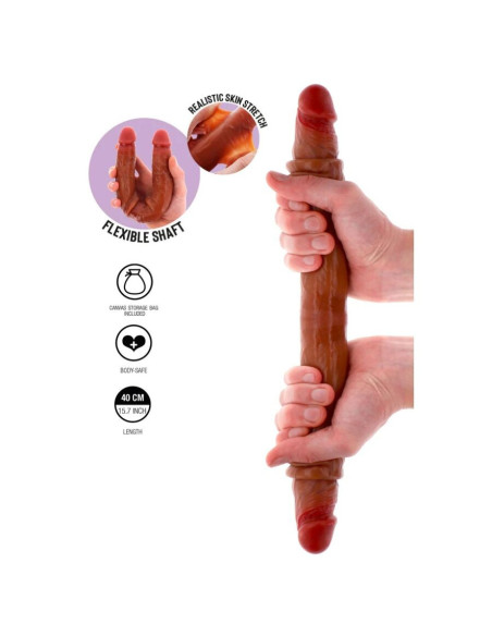 GET REAL - DVIPUSIS SILIKONINIS DILDO CARAMEL 40 CM