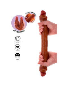 GET REAL - DVIGUBAS SILIKONINIS DILDO CARAMEL 46 CM 2