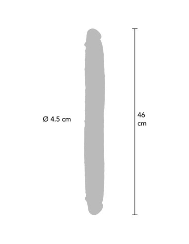 GET REAL - DVIGUBAS SILIKONINIS DILDO CARAMEL 46 CM