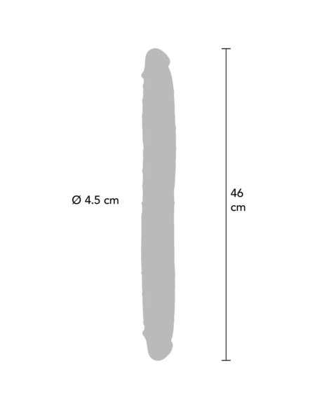 GET REAL - DVIGUBAS SILIKONINIS DILDO CARAMEL 46 CM