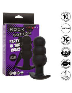 CALEXOTICS - ROCK BOTTOM karoliukais puoštas analinis kaištis, 10 vibracijų, juodos spalvos silikonas 2
