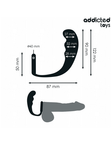 ADDICTED TOYS - ANALINIS KAIŠTIS SU ŽIEDU, SILIKONINIS, MODELIS 4