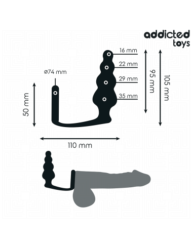 ADDICTED TOYS - ANALINIS KAIŠTIS SU ŽIEDU, SILIKONINIS, MODELIS 5