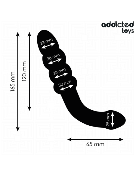 ADDICTED TOYS - Dvigubas analinis masažuoklis iš silikono 16,5 cm