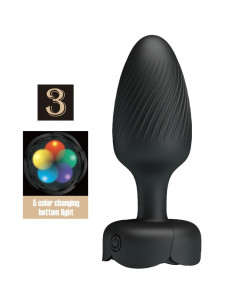 PRETTY LOVE - OSBORN ANAL PLUG WITH LED LIGHT BLACK 9.8 CM