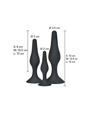 TOYJOY - ANAL PLAY CURVY COMPANIONS ANAL PLUG 3 PIECES BLACK