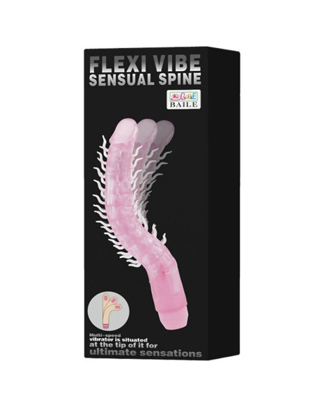 BAILE - FLEXI VIBE SENSUAL SPINE BENDABLE VIBRATING DILDO LILAC 23.5 CM