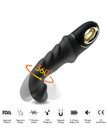 ARMONY - JOYBLADE DILDO VIBRUOJAMAS ROTATORIUS, JUODAS