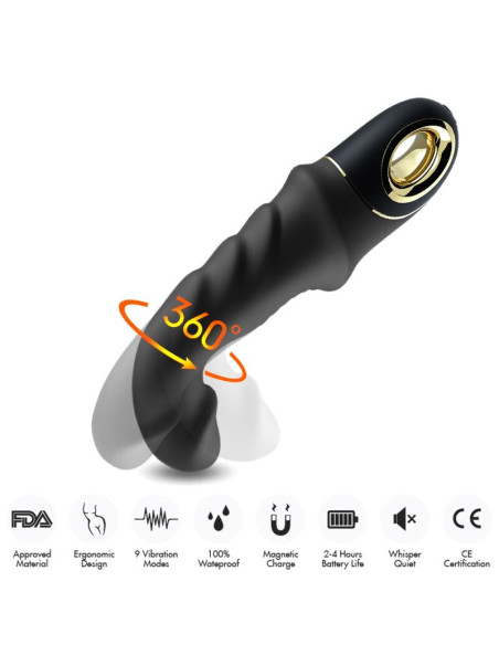 ARMONY - JOYBLADE DILDO VIBRUOJAMAS ROTATORIUS, JUODAS