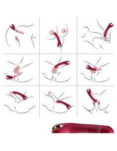ARMONY - PRINCE DILDO VIBRATOR and ROTATOR RED 2