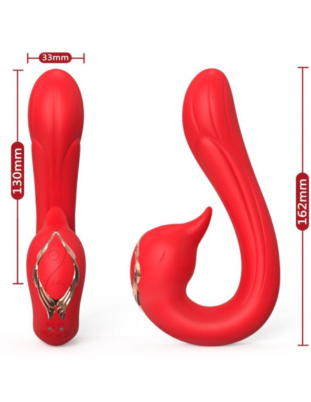 ARMONY - DELFIN VIBRATOR MULTIPOSITION and HEAT EFFECT RED