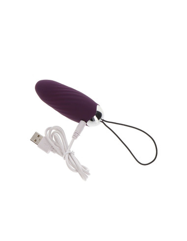 TOYJOY - „HAPPINESS KNOCK KNOCK“ KIAUŠINIO FORMOS VIBRATORIUS SU NUOTOLINIO VALDYMO PULTELIU, VIOLETINIS