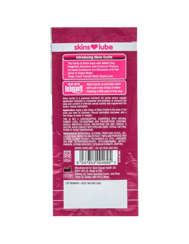 SKINS - EXCITE WATER-BASED LUBRICANT SINGLE-DOSE 5 ML