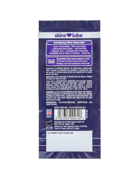 SKINS - SUPERSLIDE SILIKONINIS TEPAVIMAS, VIENKARTINĖ DOZĖ 5 ML